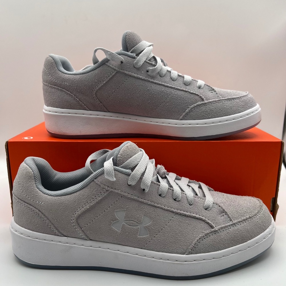 Under Armour UA Kinetix Suede Sneakers Mens 8 Grey Solid Low Top Skate Shoes‎